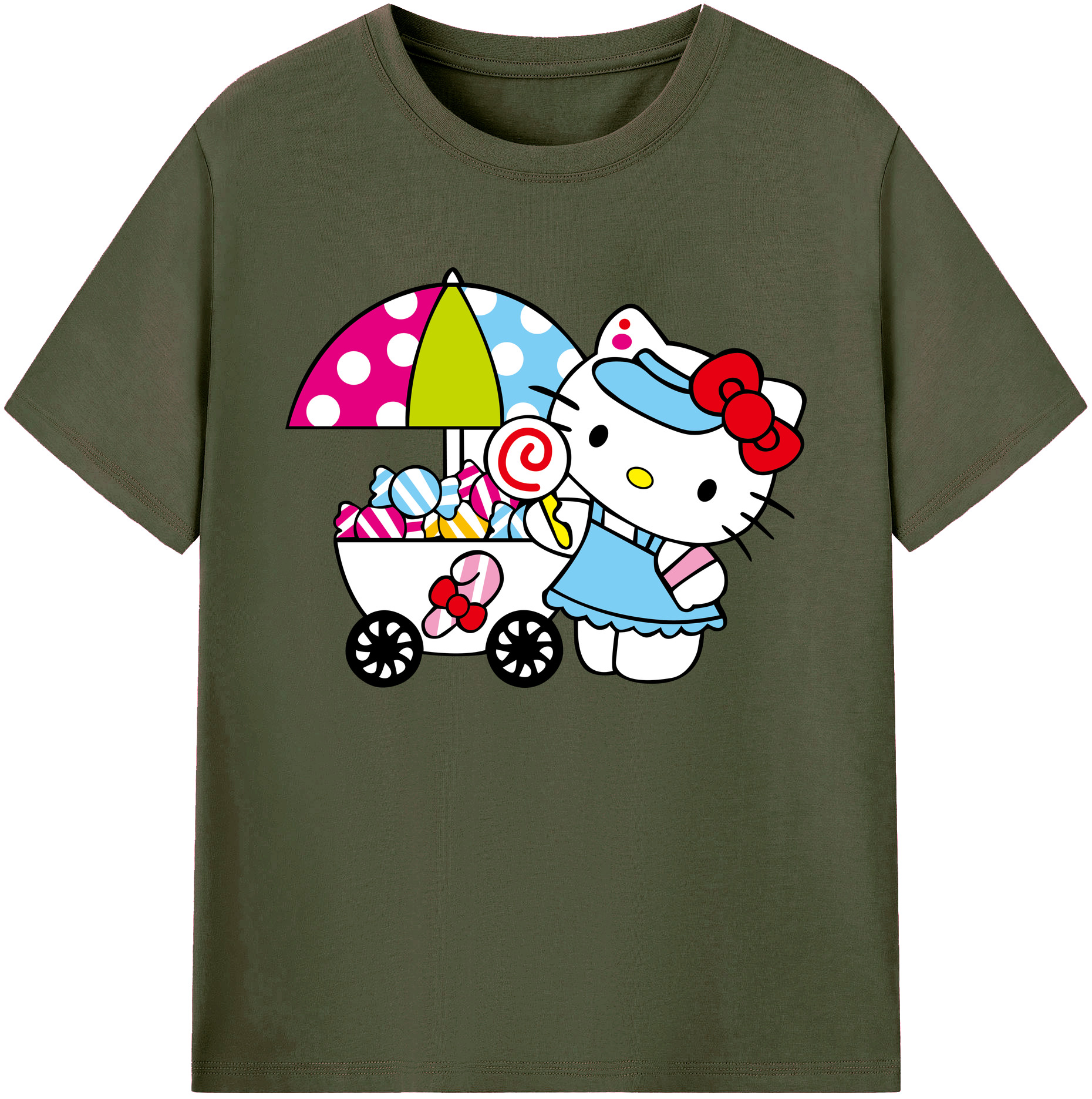 （画像用） Hello Kitty ハローキティ 綿100％ メンズ半袖Tシャツ｜肌触りやわらか＆通気性